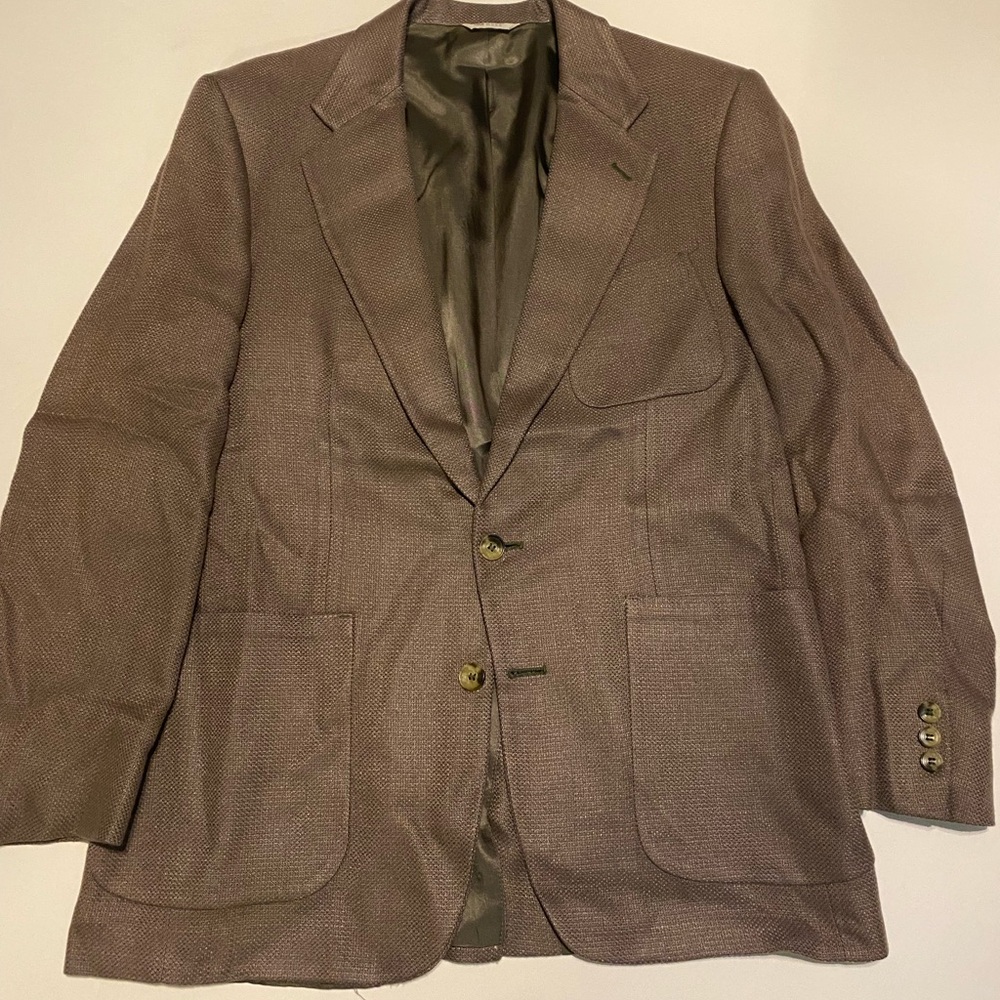 Brown Textured Suit Jacket